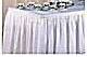 Poly knit table skirts, available in white as well as many other colors in 14', 17' and 21' skirting.