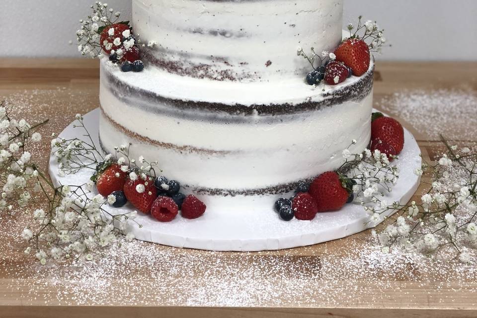 Berry naked cake