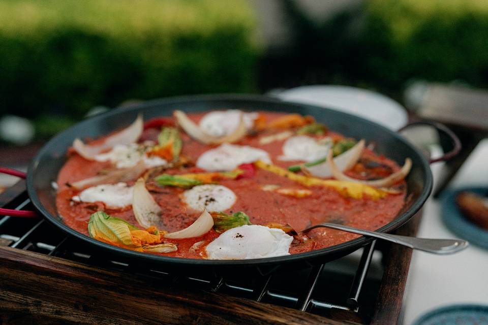 Shakshuka, farm eggs,