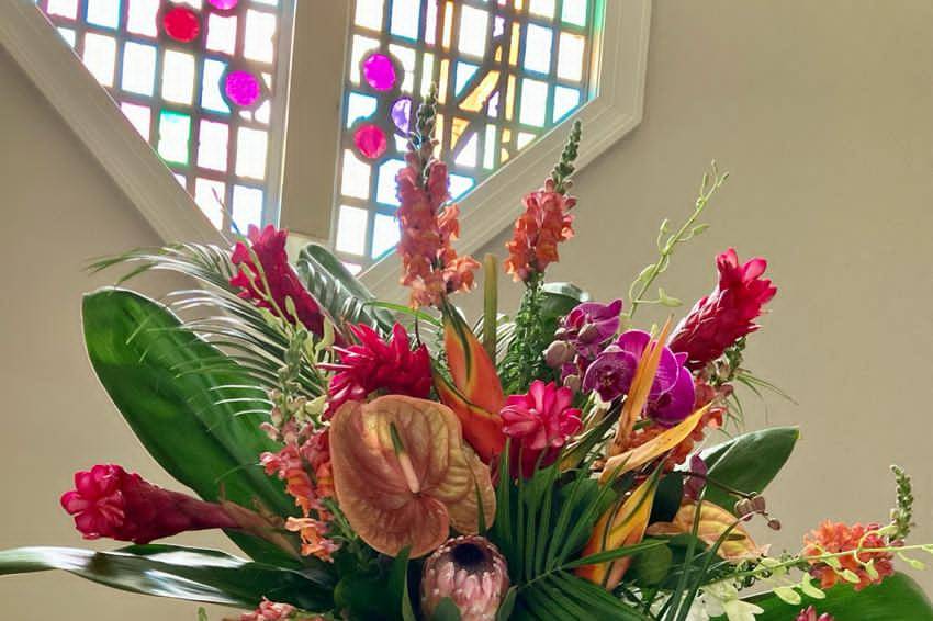 Tropical Altar Arrangement