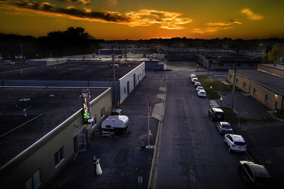 Drone sunset