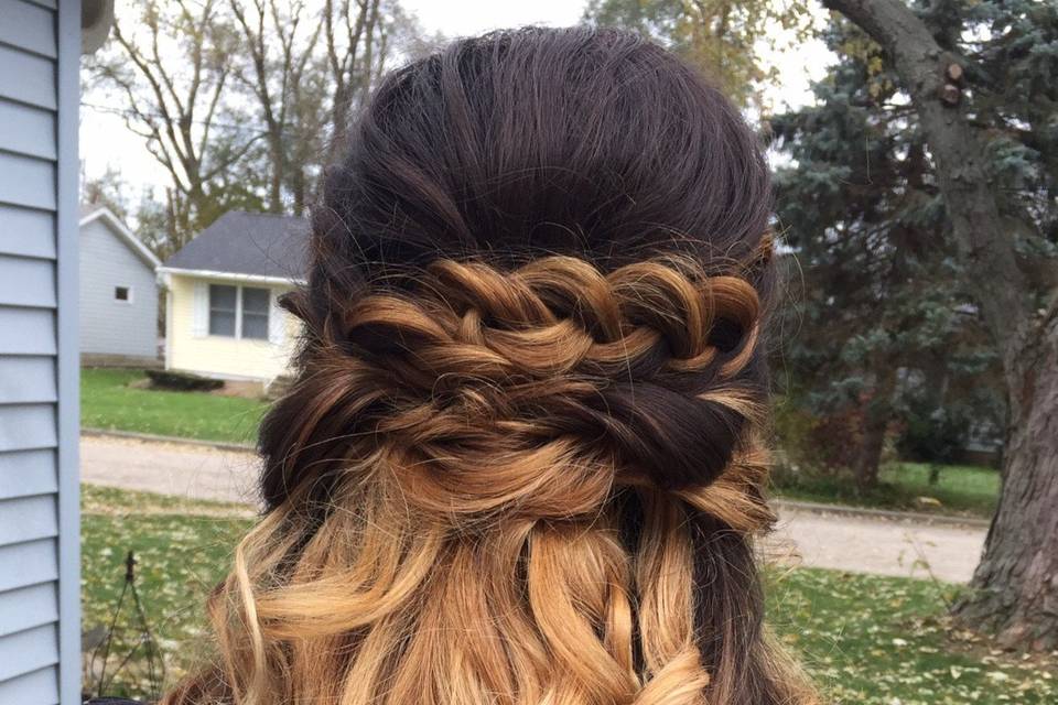 Braided half updo