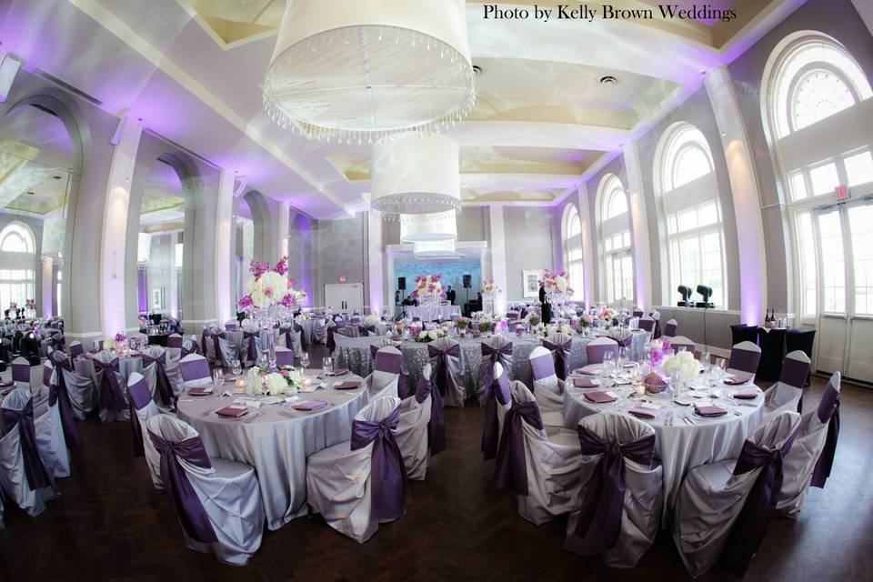 Purple chair sashes