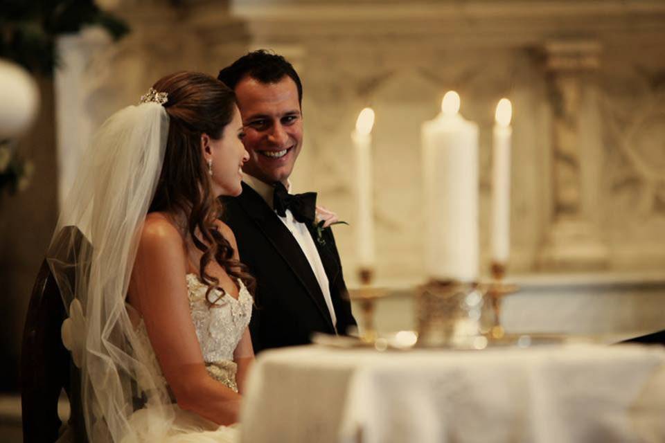 Groom smiles