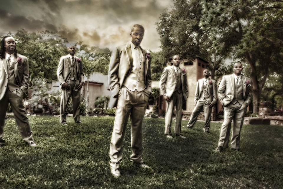 Groom with groomsmen