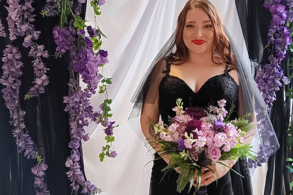 Bride w black lace...xo