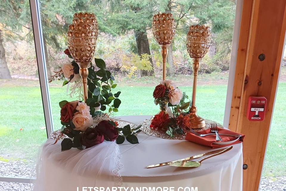 Cake table set up...