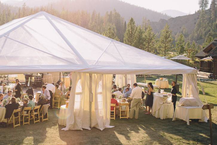 Clear top tent reception