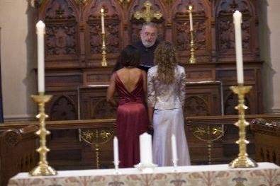 Couple by the altar