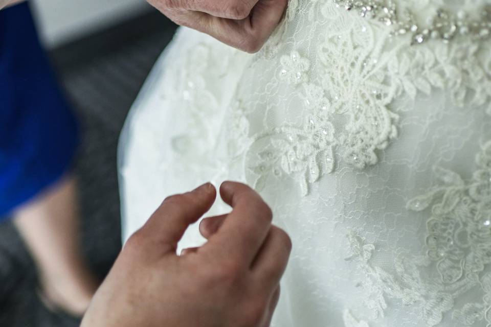 Stunning gown embellishments - Serenity Styles Weddings