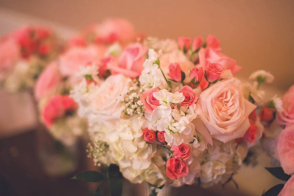 Pink flower arrangements