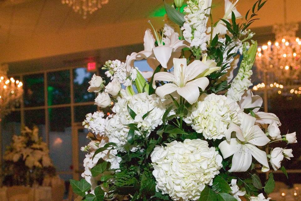 Raised floral centerpiece