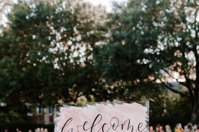 Large acrylic welcome sign