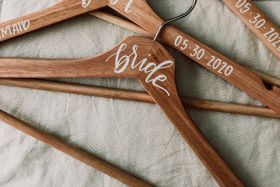 Personalized bridesmaid hanger