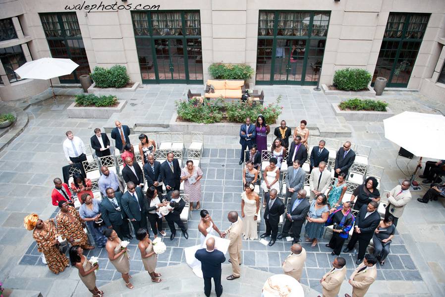 Guests at a wedding