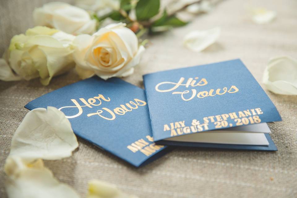 Vow booklets