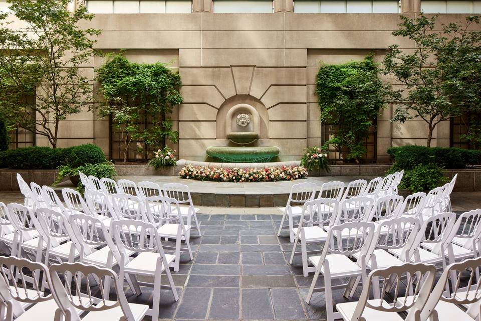 Courtyard Ceremony Long Aisle