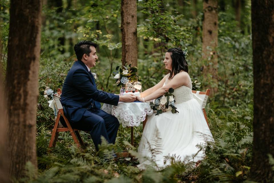 Romantic Picnic in a forest