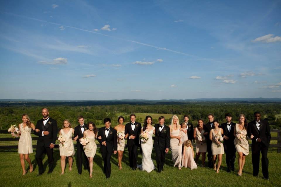 Bridal party at ceremony site