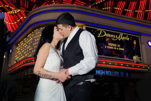 Posed at Flamingo sign