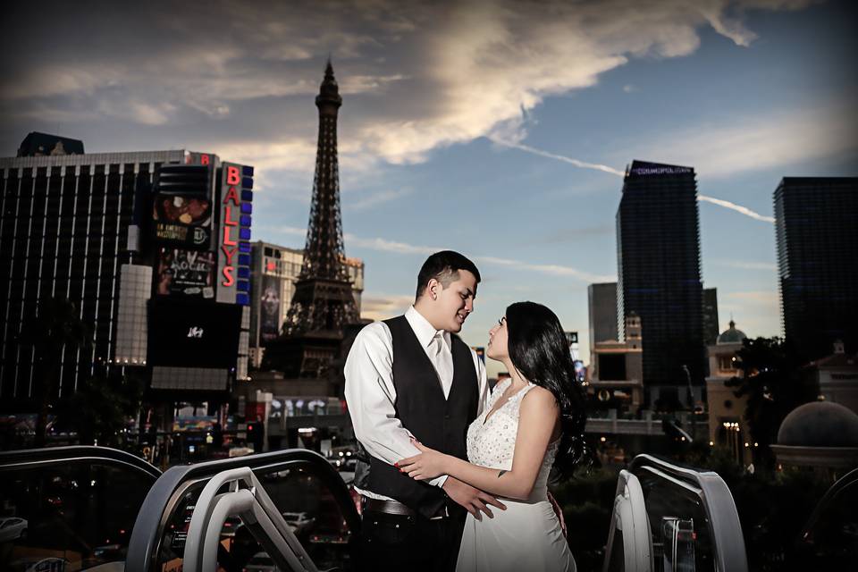 Couple posed on the strip