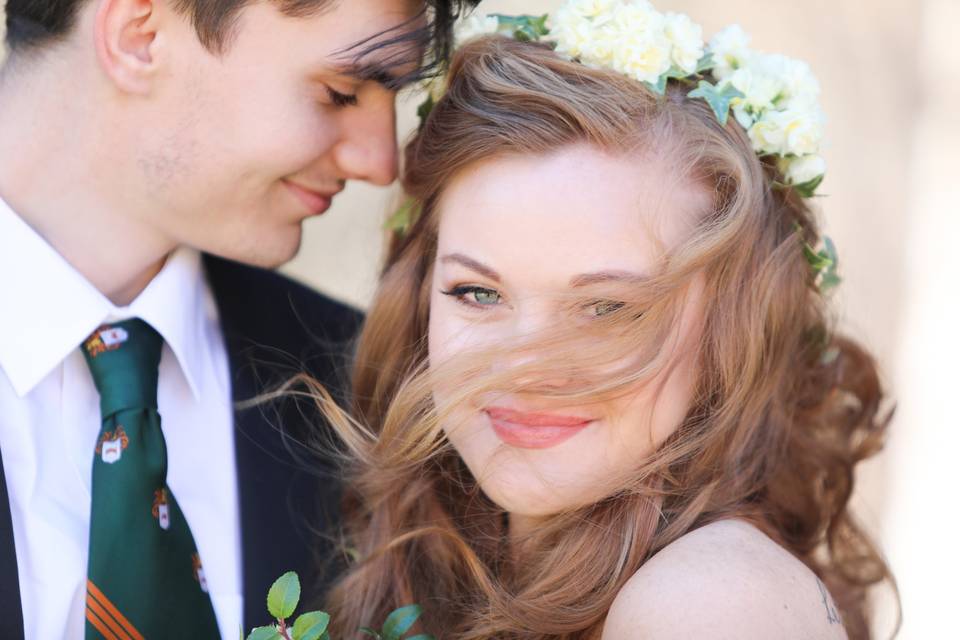 Wind blown bride