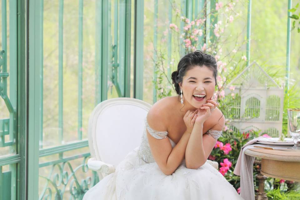 Giggling bride