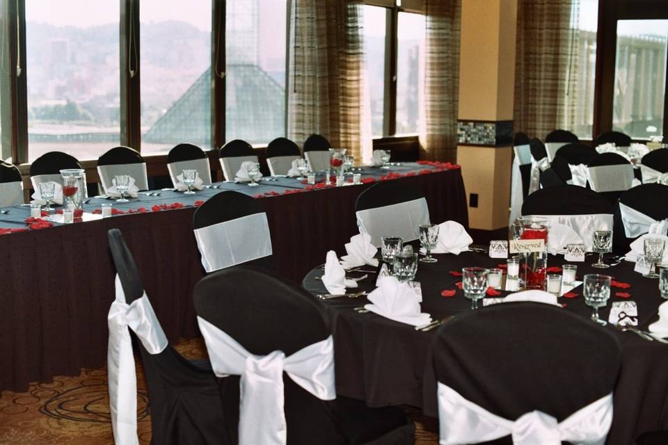 Rented Chair covers and sashes.