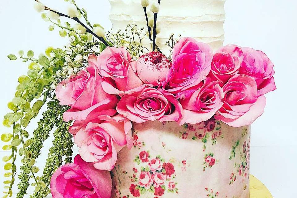 Hand Decorated Wedding Cake