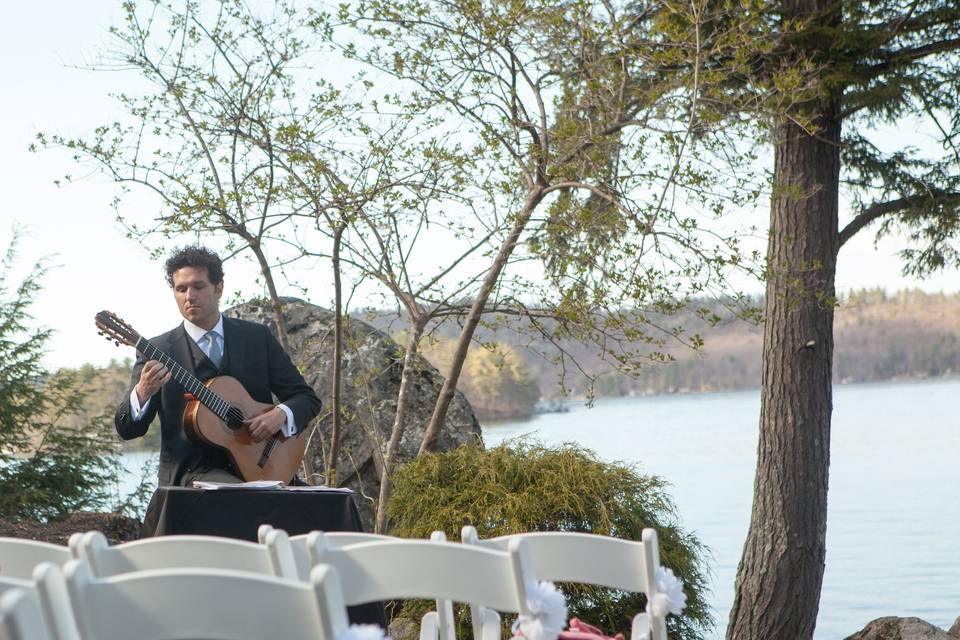 Playing by the lake