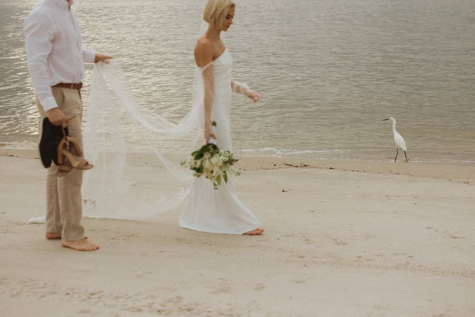 Bride & Groom at the beach