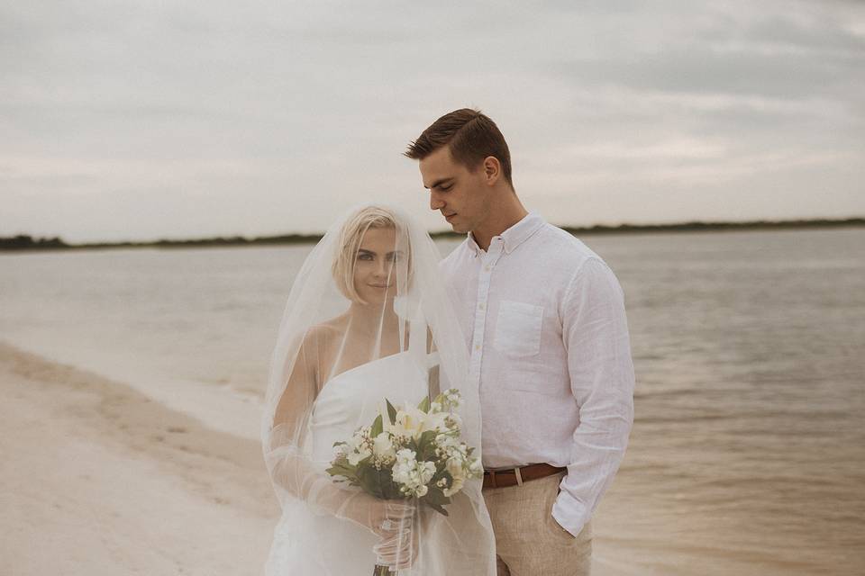 Bride & Groom at the beach