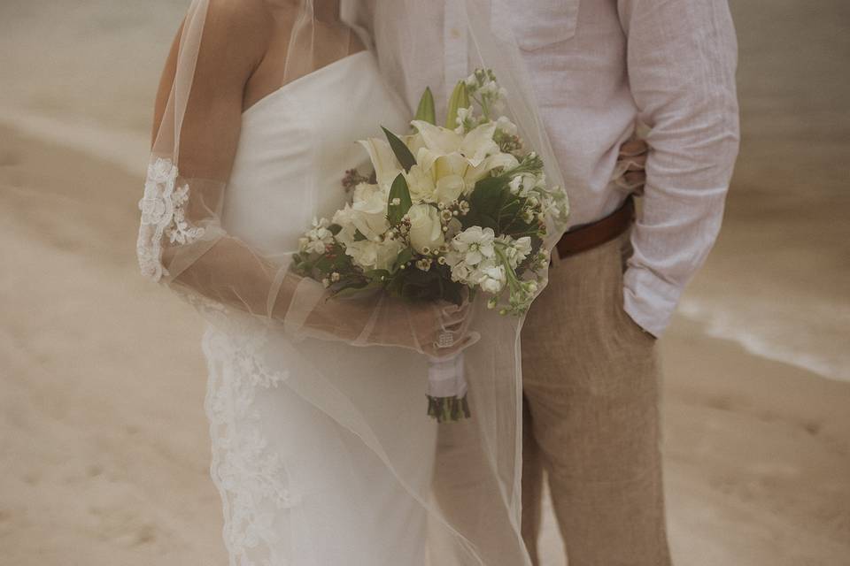 Bride & Groom at the beach