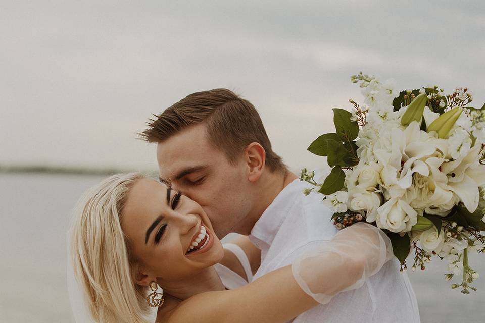 Bride & Groom at the beach