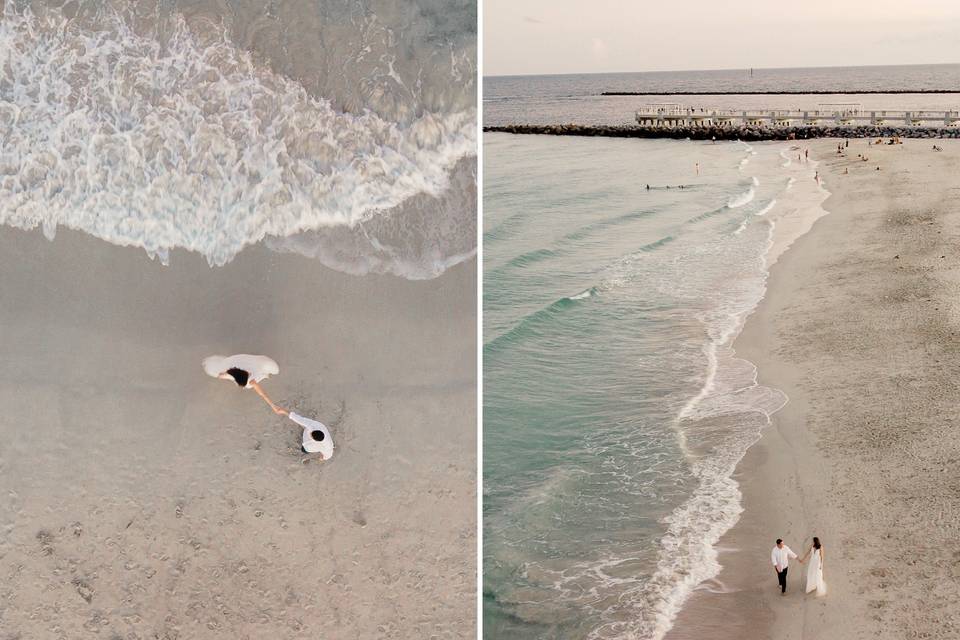 Drone Shot over Beach