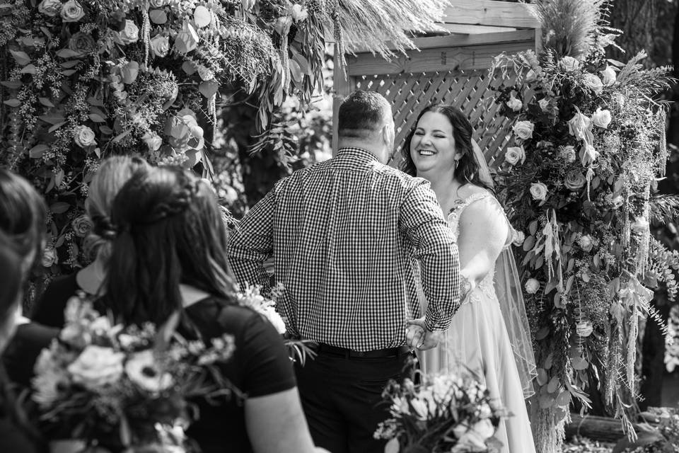 Candid ceremony moment