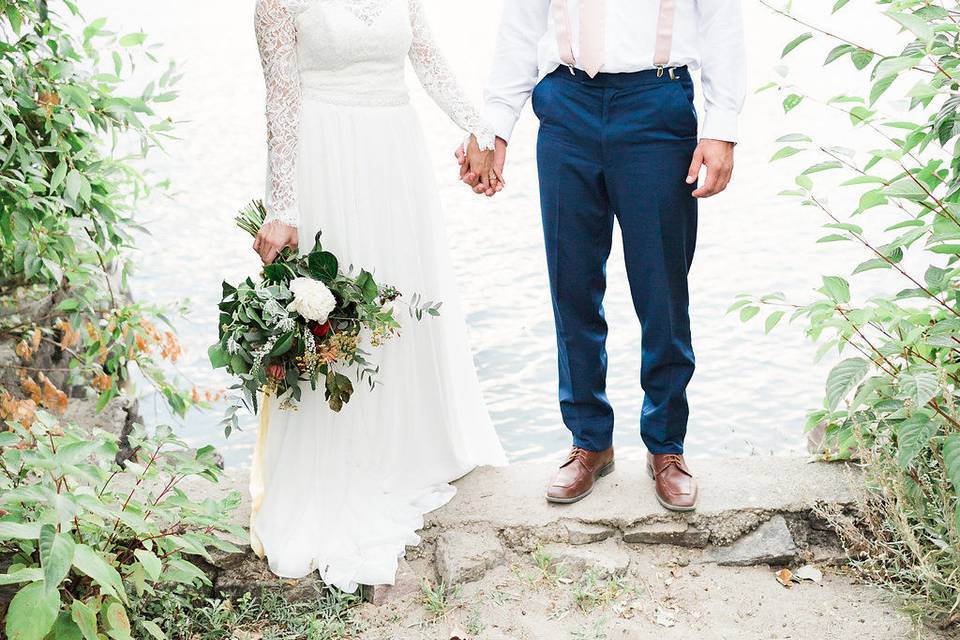 The bride and groom