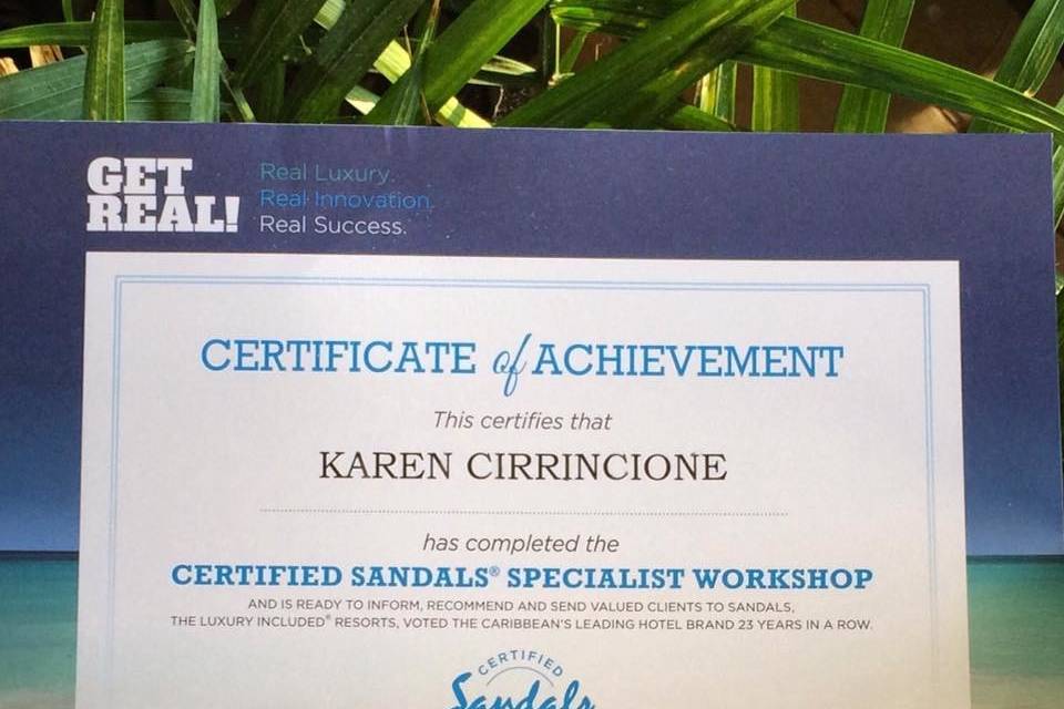 I am a Certified Sandals/Beaches Specialist! Let me help you with your destination wedding and/or honeymoon!!