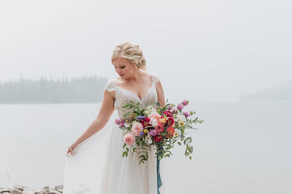 Bride at Two Medicine Lake