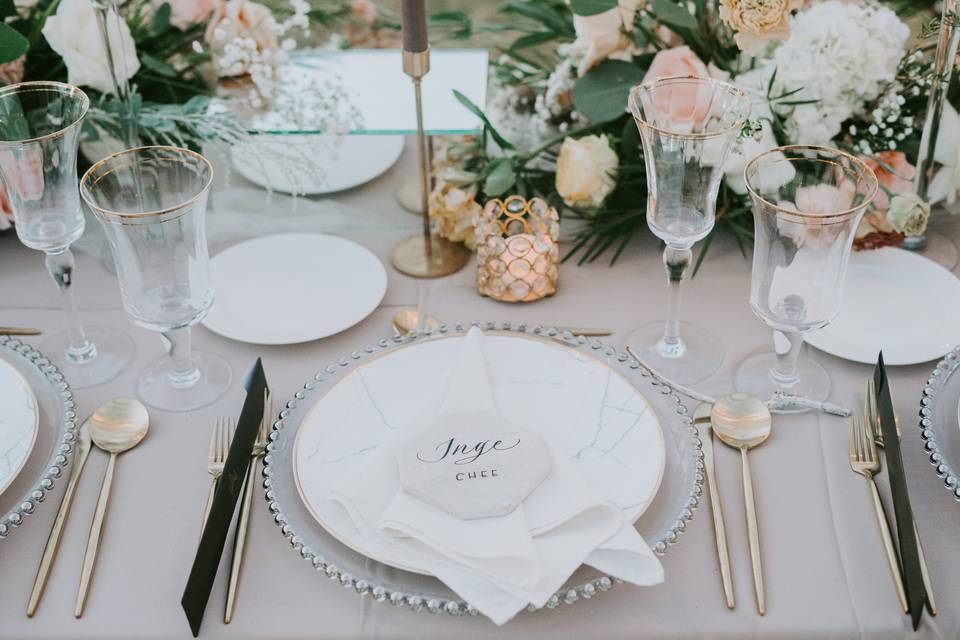 Place setting and table decor