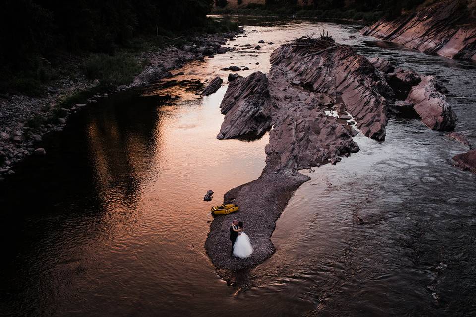 Sunset photos at the river