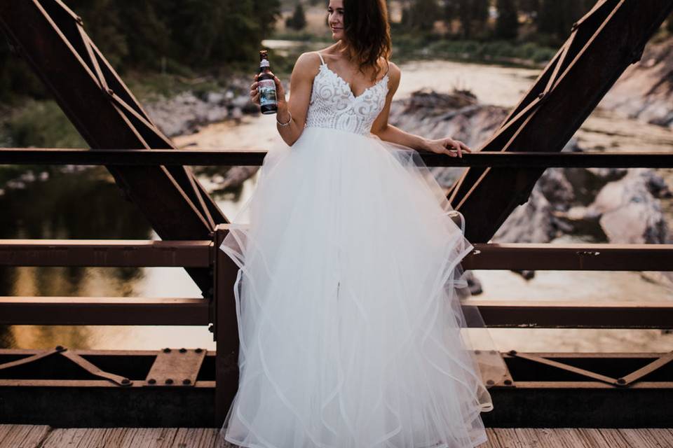 Bride on the bridge