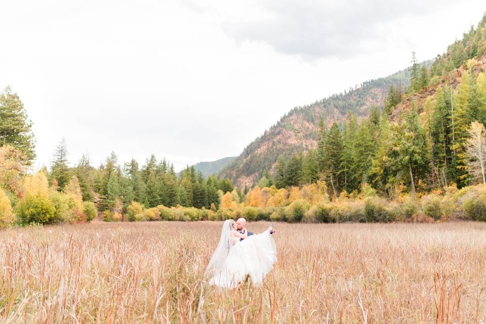 Bride on the bridge