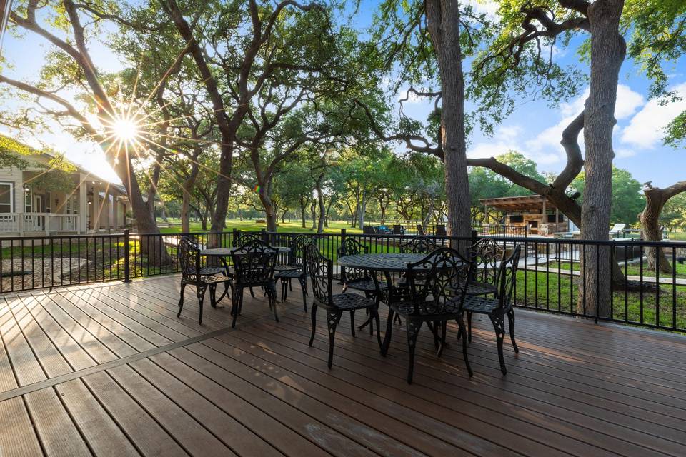 Back deck with seating for 14