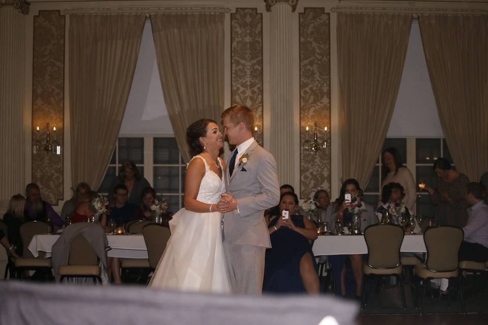 Bride and groom on the dance floor