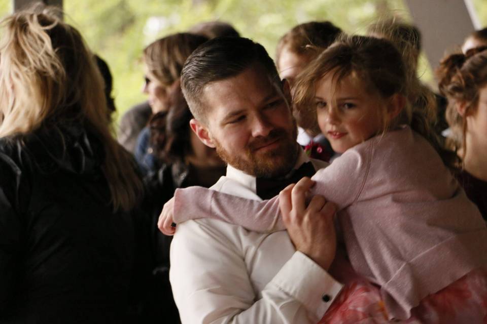 Groom and little girl