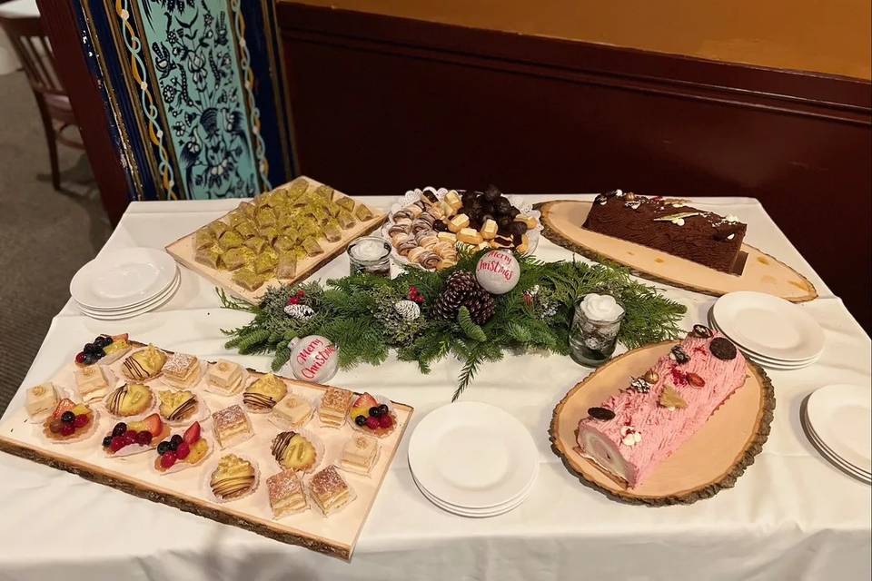 Holiday dessert table