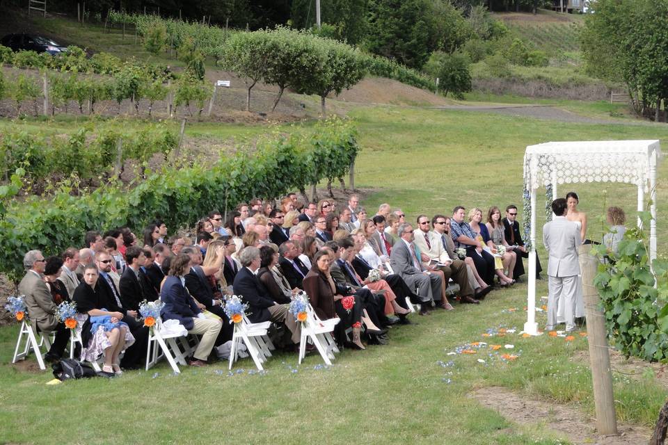 Outdoor wedding ceremony