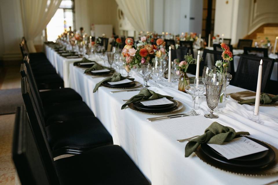 Black and white tablescape