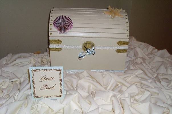 Chest decorated guest book